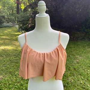 Pink Bikini Top with Ruffle